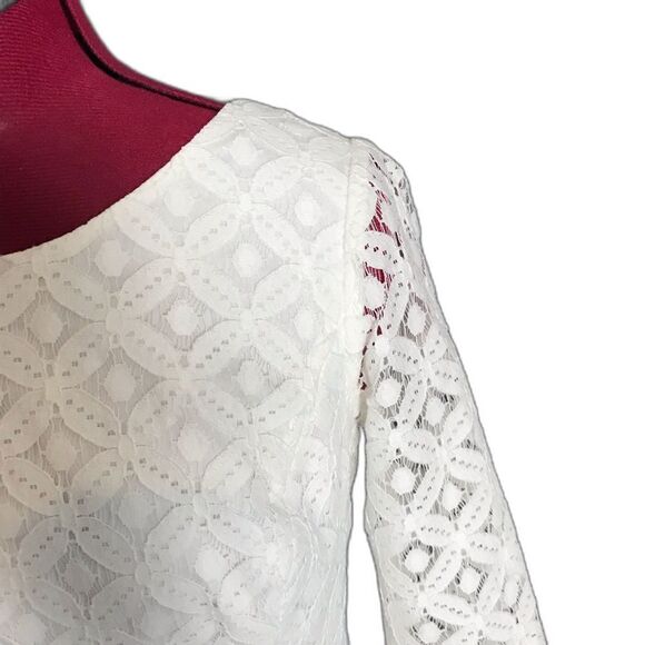 Lilly Pulitzer Lori Dress Women’s Size 4 Ivory Lace Eyelet Fit & Flare - Picture 7 of 11